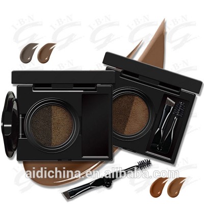 Hot-Selling Makeup Private Label 2 Color/Box Eyebrow Powder with Brush