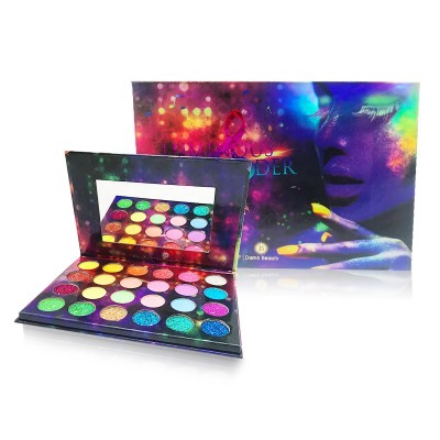 24 Color Glow Eyeshadow Stage Clubbing Makeup Blacklighting Color In The Dark Fluorescent Neon Eyeshadow