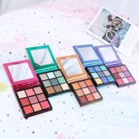 The new matte pearl glitter Earth color HUDA 9 color not dizzy dye powder eye shadow tray